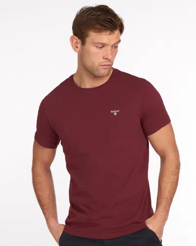 Barbour Sports Mens T-shirt In Burgundy