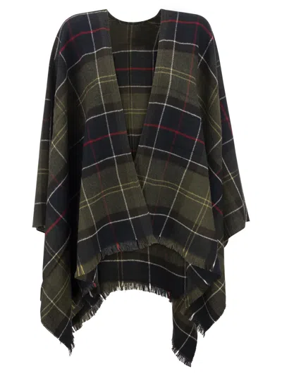 Barbour Staffin Tartan Serape Cape In Multi