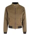 Barbour Sand Waxed Jacket With Double-slider Zipper In Brown