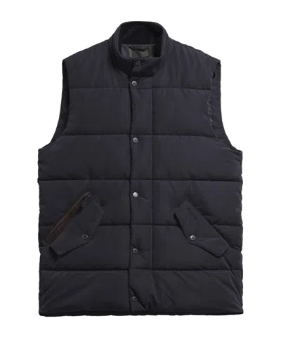 Barbour Stand-up Collar Quilted Vest In Blue