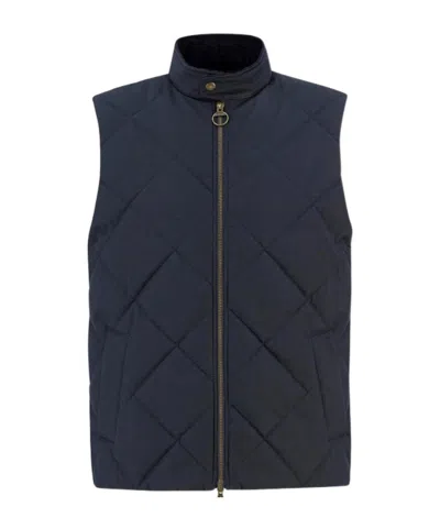 Barbour Stand-up Collar Zip-up Vest In Blue