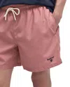 Barbour Staple Logo Mens 5 Swim Shorts In Pink Clay