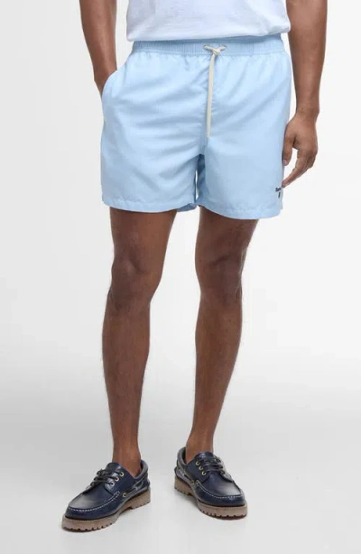 Barbour Staple Logo Swim Trunks In Ocean Sky Blue