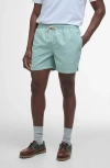 Barbour Staple Logo Swim Trunks In Pale Apple Green