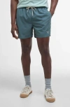 Barbour Staple Logo 5 Swim Shorts In Vintage Teal