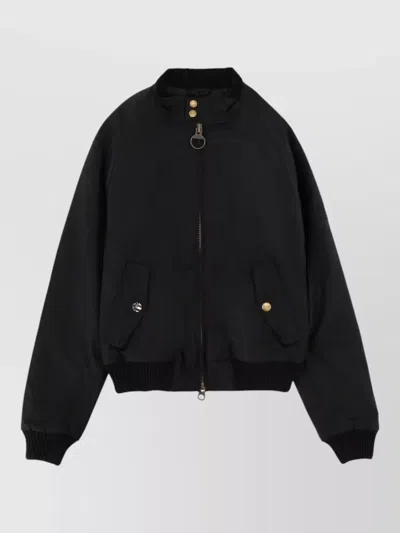 Barbour Steve Mcqueen Jacket High Collar Design In Black