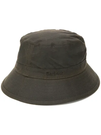 Barbour Stitch Detail Bucket Hat In Green
