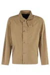 Barbour Stone-colored Garment-dyed Casual Jacket With Corduroy Collar In Gray