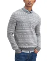 Barbour Stonebeck Fair Isle Wool Sweater In Grey Marl