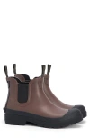 Barbour Storm Waterproof Chelsea Rain Boot In Dark Sand Brown/black