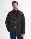 Barbour Stratford Tattersall Mens Wax Jacket In Black