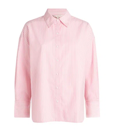 Barbour Stretch-cotton Poplin Stripe Rosie Shirt In Pink
