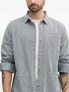 Barbour Stripe-detail Work Shirt In Blue