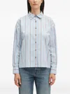 Barbour Striped Buttoned Top In Blue