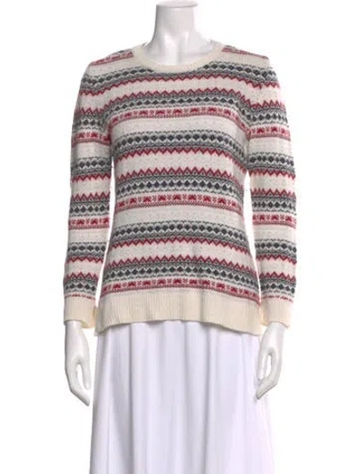 Pre-owned Barbour Striped Crew Neck Sweater In Red