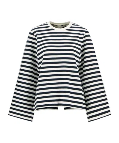 Barbour Striped Crew Neck Sweatshirt In Black