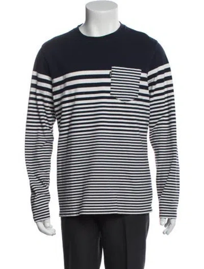 Pre-owned Barbour Striped Crew Neck T-shirt In Blue