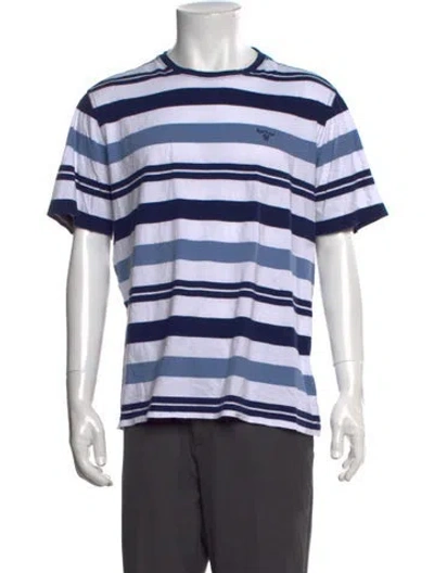 Pre-owned Barbour Striped Crew Neck T-shirt In Blue