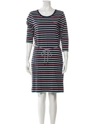 Pre-owned Barbour Striped Knee-length Dress In Blue