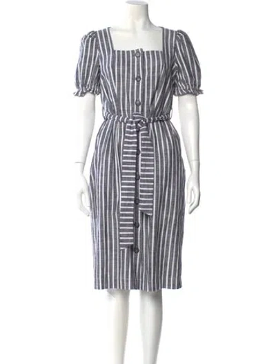 Pre-owned Barbour Striped Knee-length Dress In Multi
