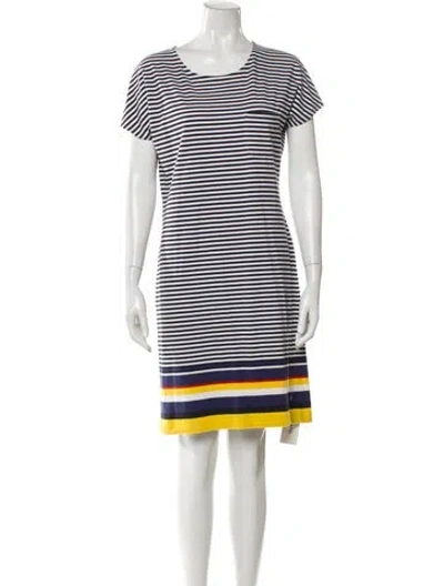 Pre-owned Barbour Striped Knee-length Dress In Neutral