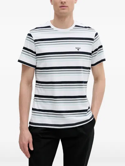 Barbour Striped Logo-print T-shirt In Multi