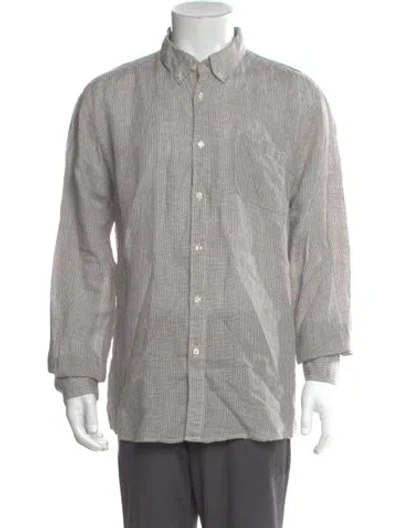 Pre-owned Barbour Striped Long Sleeve Shirt In Gray