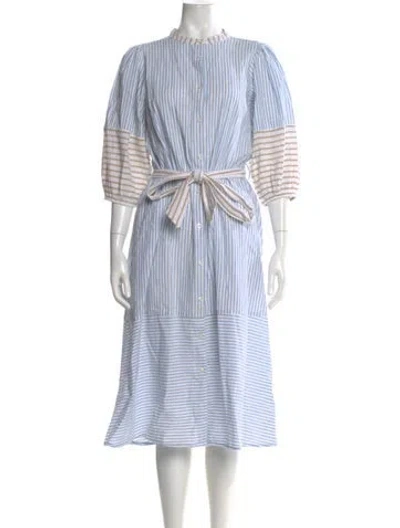 Pre-owned Barbour Striped Midi Length Dress In Multi