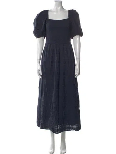 Pre-owned Barbour Striped Midi Length Dress W/ Tags In Blue