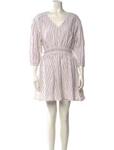 Pre-owned Barbour Striped Mini Dress W/ Tags In Brown