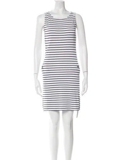 Pre-owned Barbour Striped Mini Dress In White
