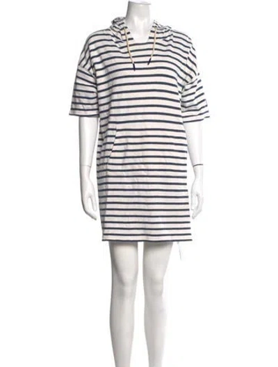 Pre-owned Barbour Striped Mini Dress In White