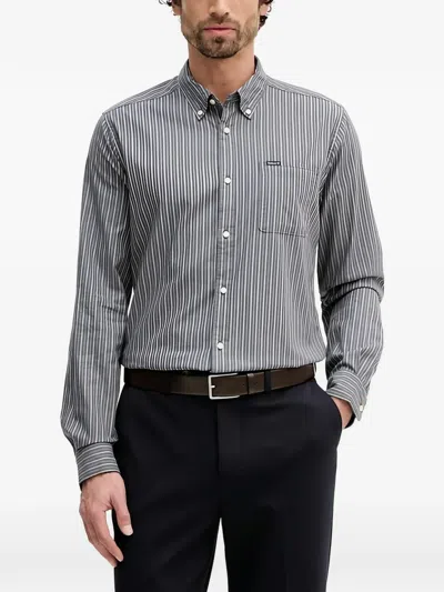 Barbour Striped Pocket Shirt In Gray