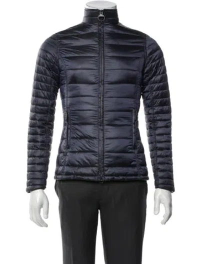 Pre-owned Barbour Striped Puffer Coat In Blue