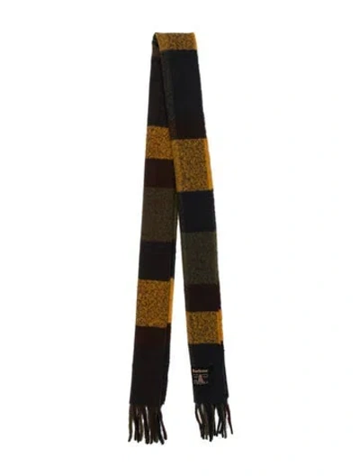 Pre-owned Barbour Striped Scarf In Brown