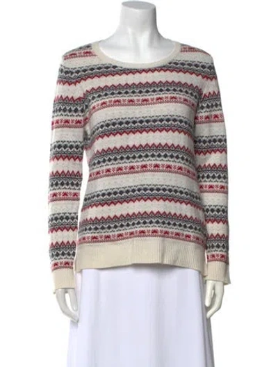 Pre-owned Barbour Striped Scoop Neck Sweater W/ Tags In Red