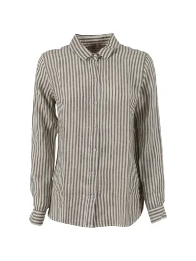Barbour Striped Shirt In Neutral