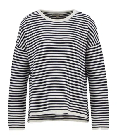 Barbour Striped Sweater In White