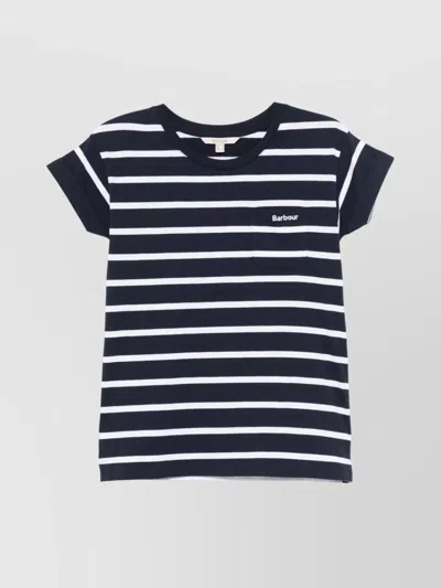 Barbour Striped T-shirt With Pocket And Cuffs In Blue