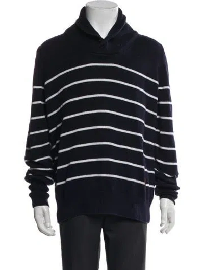 Pre-owned Barbour Striped Turtleneck Pullover In Black