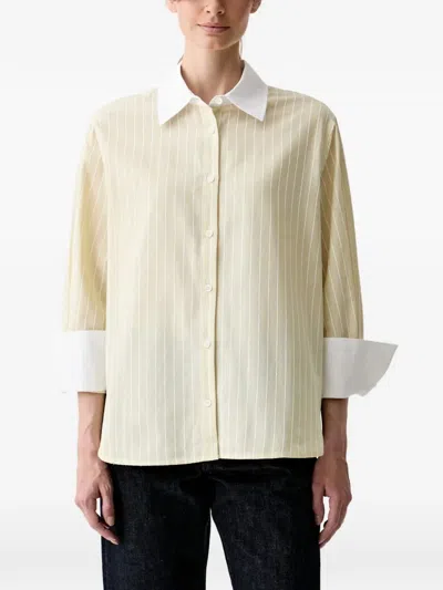 Barbour Striped-pattern Contrast-collar Shirt In Transparent