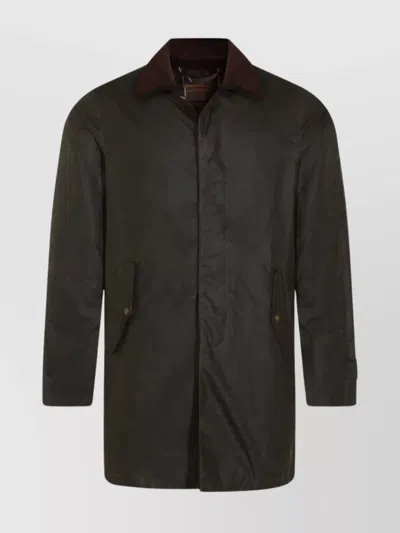 BARBOUR STYLISH COAT WITH CORDUROY COLLAR AND POCKETS
