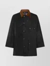 Barbour Stylish Outerwear Featuring Corduroy Collar And Flap Pockets In Black