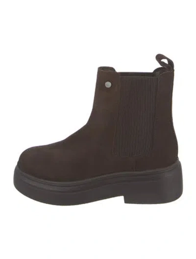 Pre-owned Barbour Suede Chelsea Boots In Brown