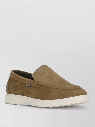 Barbour Suede Loafer Round Toe Rubber Sole