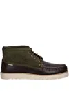 Barbour Suede Panelled Boots In Green