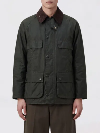 Barbour Sugarlump Bedale Waxed Cotton Jacket With Velvet Collar In Green