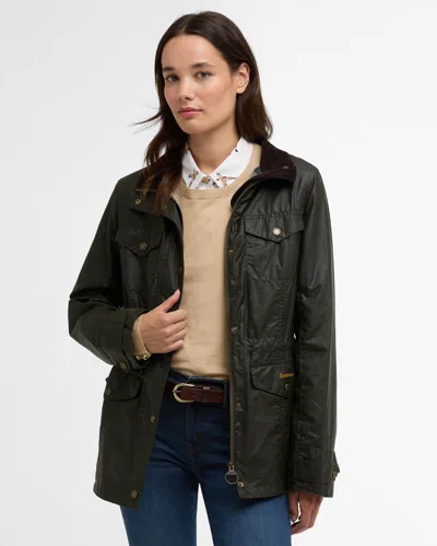 Barbour Summer Sapper Womens Wax Jacket In Green