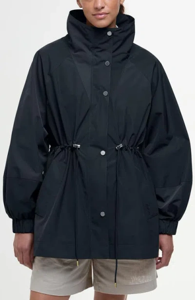 Barbour Suri Check Showerproof Jacket In Black/safari Dress Tartan