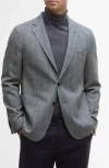 Barbour Sutherland Wool Blend Herringbone Flannel Sport Coat In Gray
